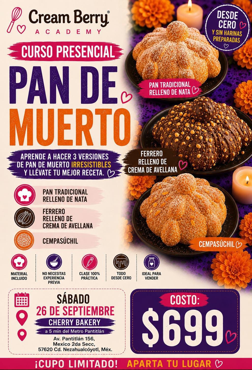 Pan de muerto 3 en 1 Neza