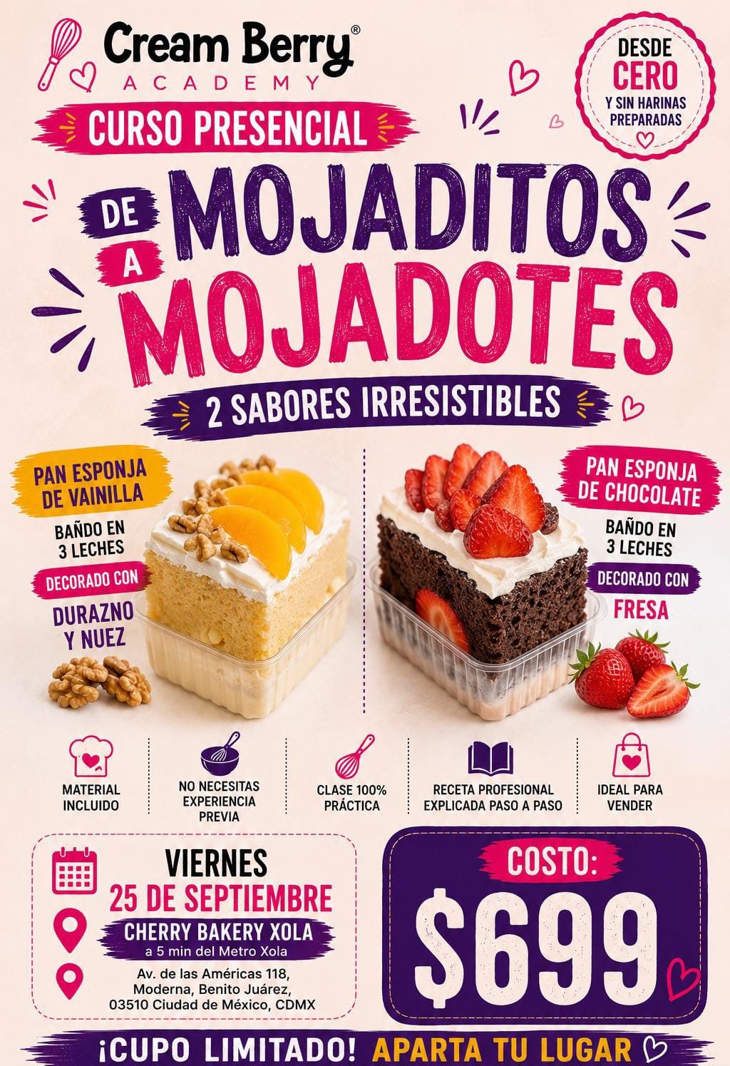 De mojaditos a mojadotes Pstel 3 leches